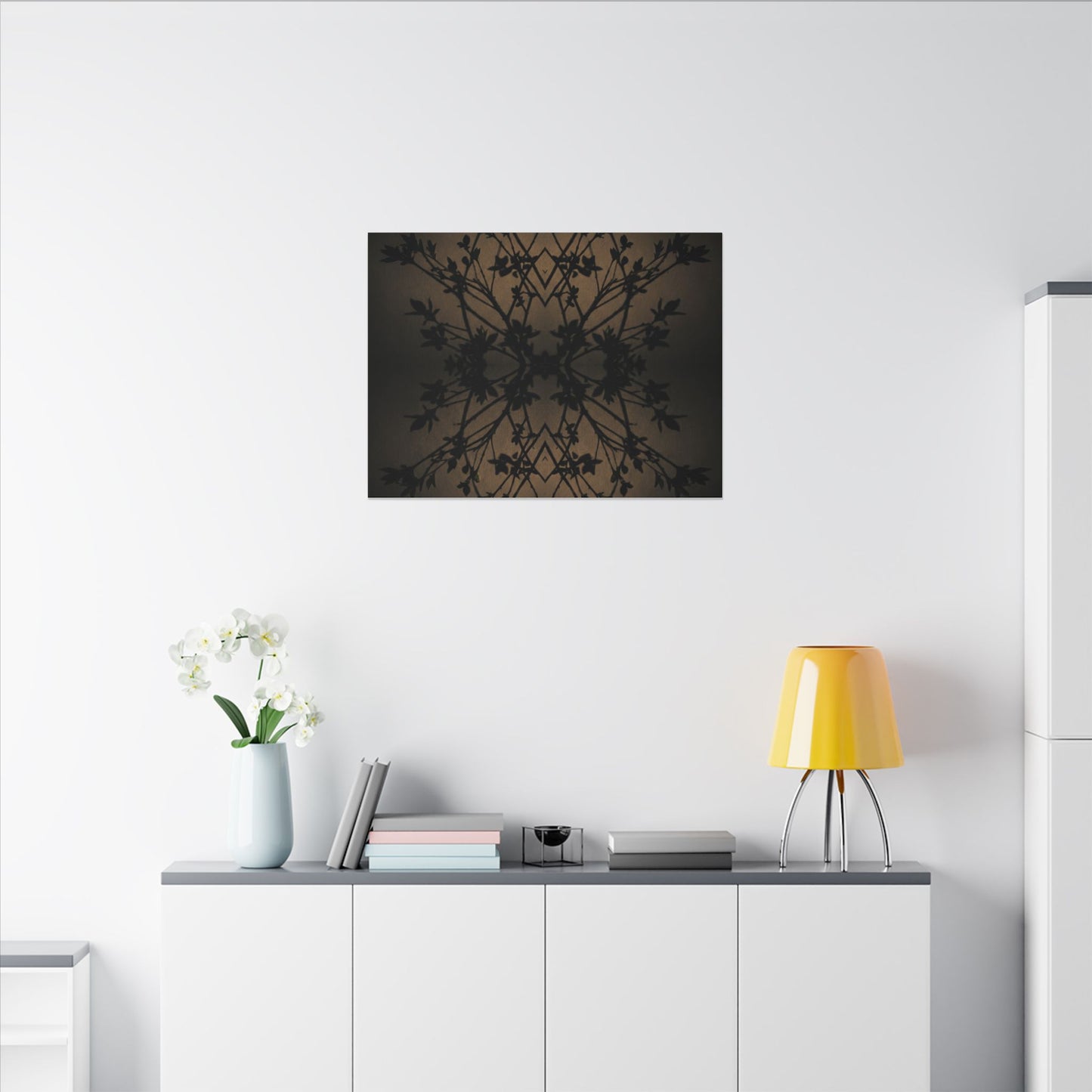 Golden Hour Shadow Play Canvas Art - Dark Japandi Seijaku