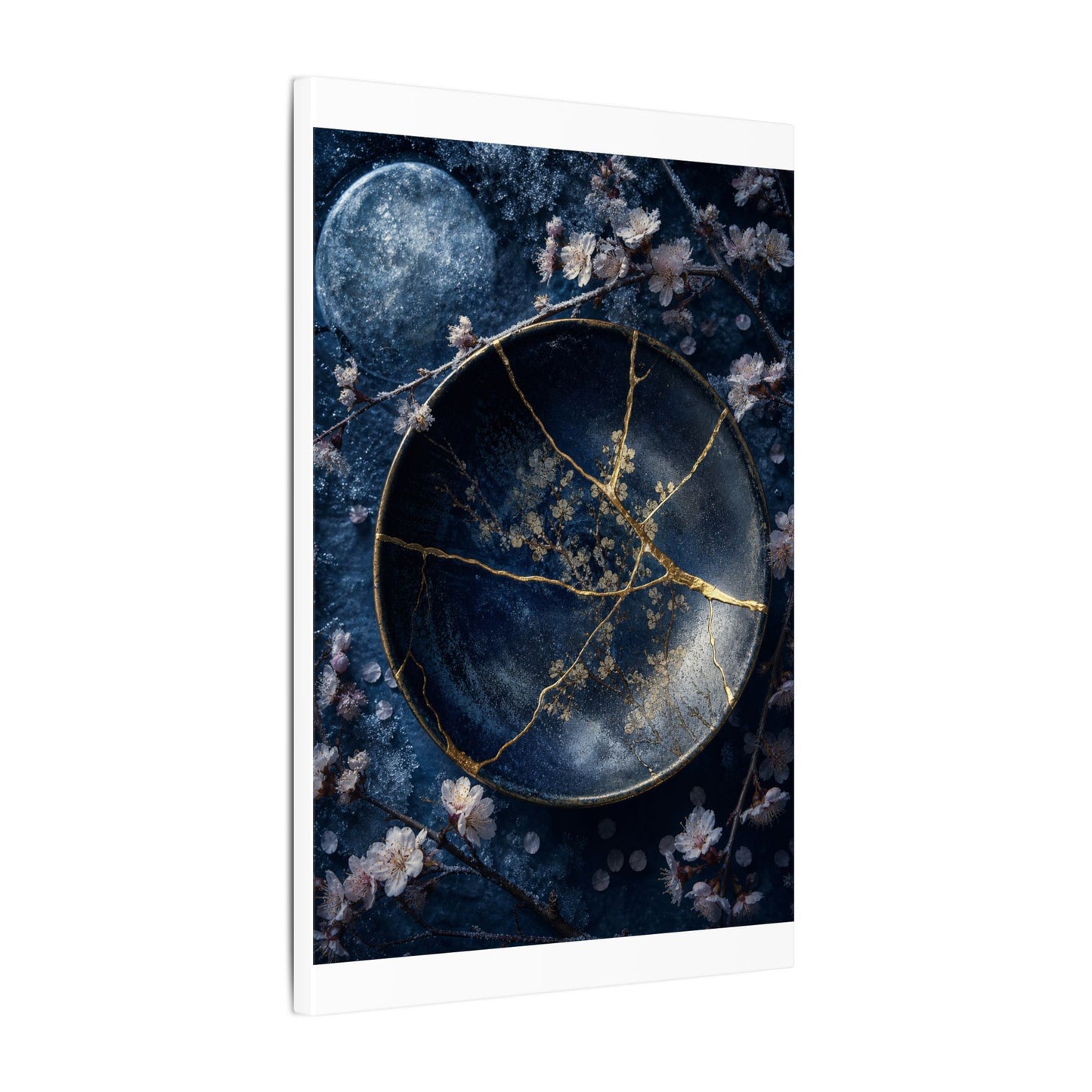 Cherry Blossom Winter Canvas Art | Kintsugi Philosophical Design
