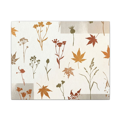 Autumn Dried Flowers Japanese Pattern Canvas Art | Elegant Decor