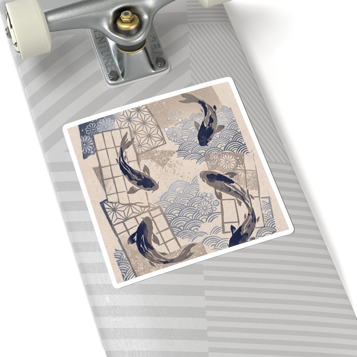 Koi Pond Sticker | Winter Japandi Japanese Pattern Art