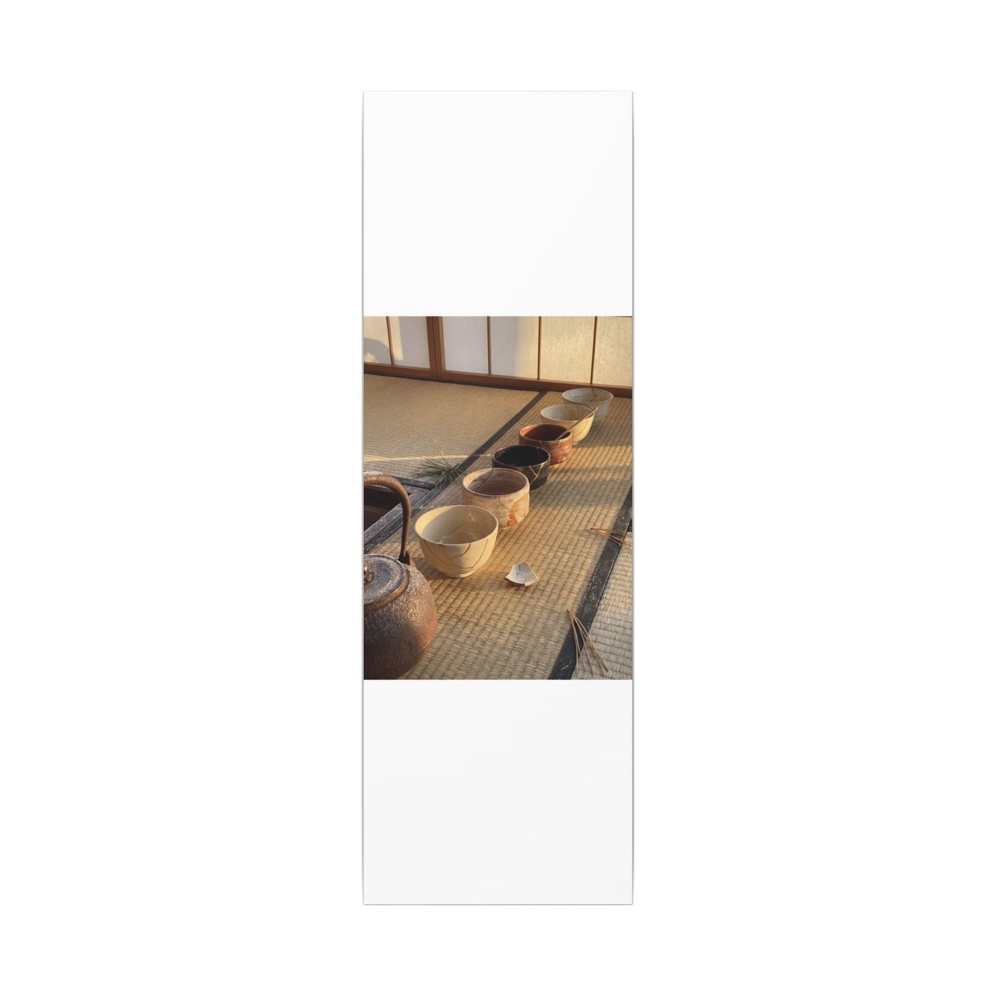Kintsugi Tea Ceremony in Golden Hour | Gold Repair Canvas Art