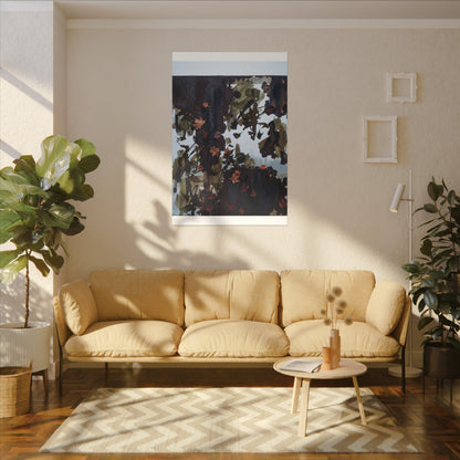 Rust Patina Charcoal Ink Canvas Art | Sophisticated Dark Japandi Art