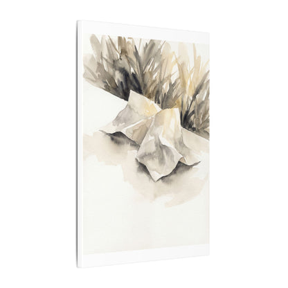 Paper Fold Watercolor Canvas Art | Warm Japandi Art