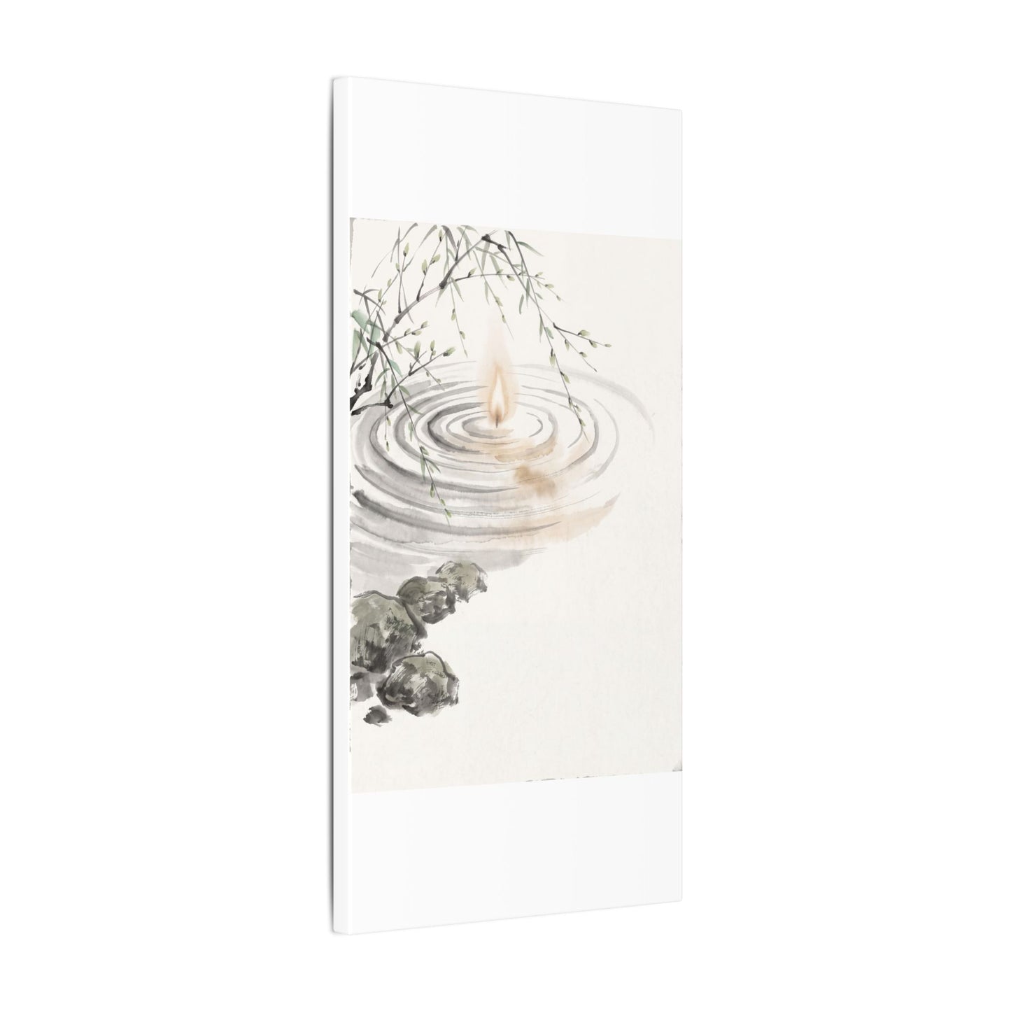 Water Ripple Sumi E Canvas Art | Tranquil Zen Art
