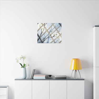 Shoji Screen Canvas Art | Spring Japandi Watercolor Art