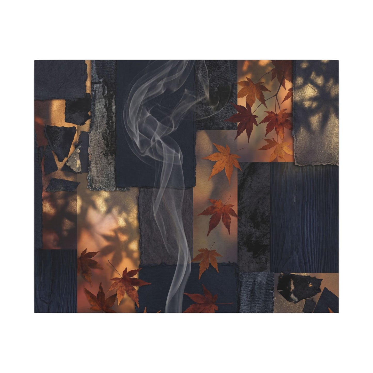 Luxurious Incense Smoke Canvas Art - Dark Texture Dark Japandi