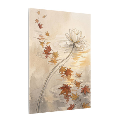 Lotus Flower Canvas Art | Autumn Japandi Minimal Line Art