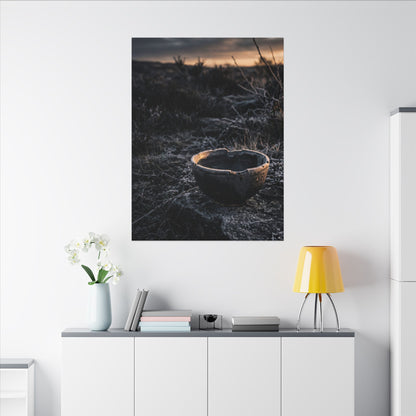 Kanso Ceramic Bowl Canvas Art - Dark Japandi Dark Texture