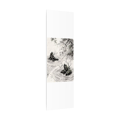 Rock Garden Canvas Art | Winter Zen Sumi E Art