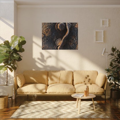 Moody Rust Patina Canvas Art - Moody Minimal Dark Japandi