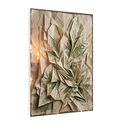 Japandi Paper Fold in Candlelight | Texture Canvas Art