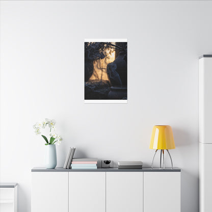 Incense Smoke Canvas Art | Winter Dark Japandi Shadow Zen Art