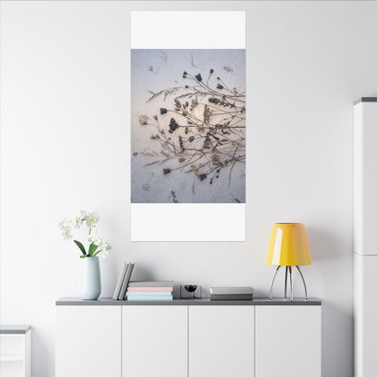 Elegant Dried Flowers Canvas Art - Japanese Pattern Japandi