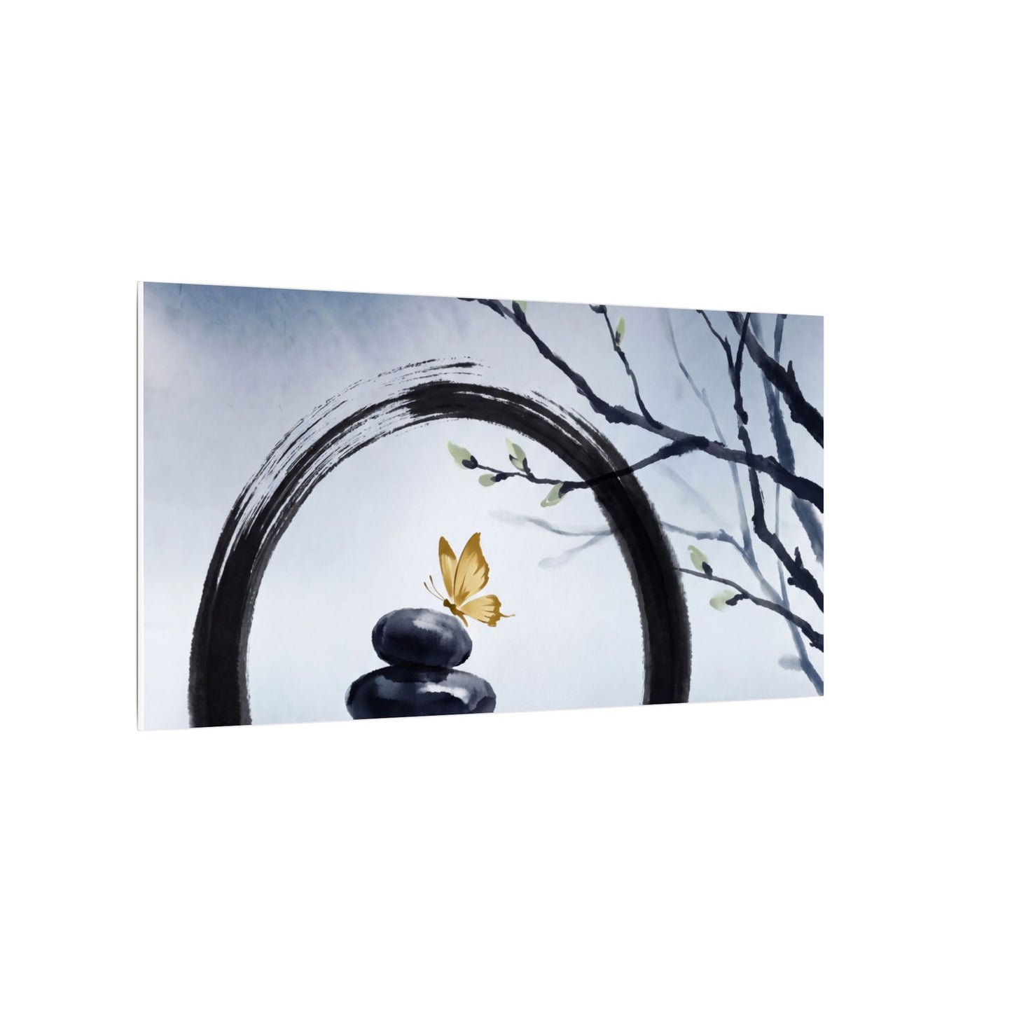 River Stones Spring Canvas Art | Zen Peaceful Design