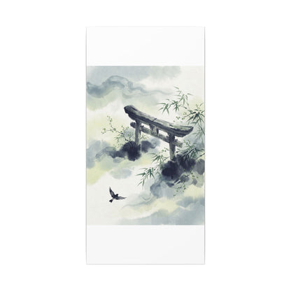 Torii Gate Sumi E Canvas Art | Serene Zen Art