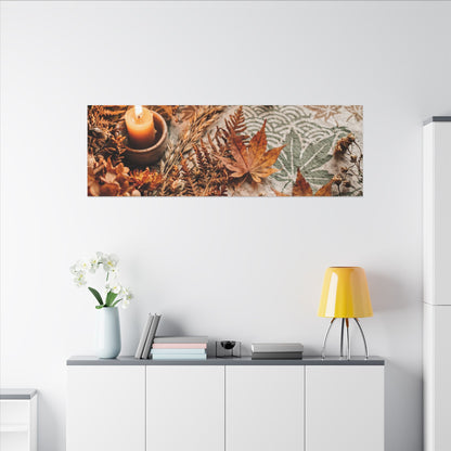 Candlelight Dried Flowers Canvas Art - Japandi Seijaku