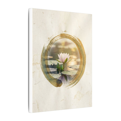 Peaceful Lotus Flower Canvas Art - Enso Zen