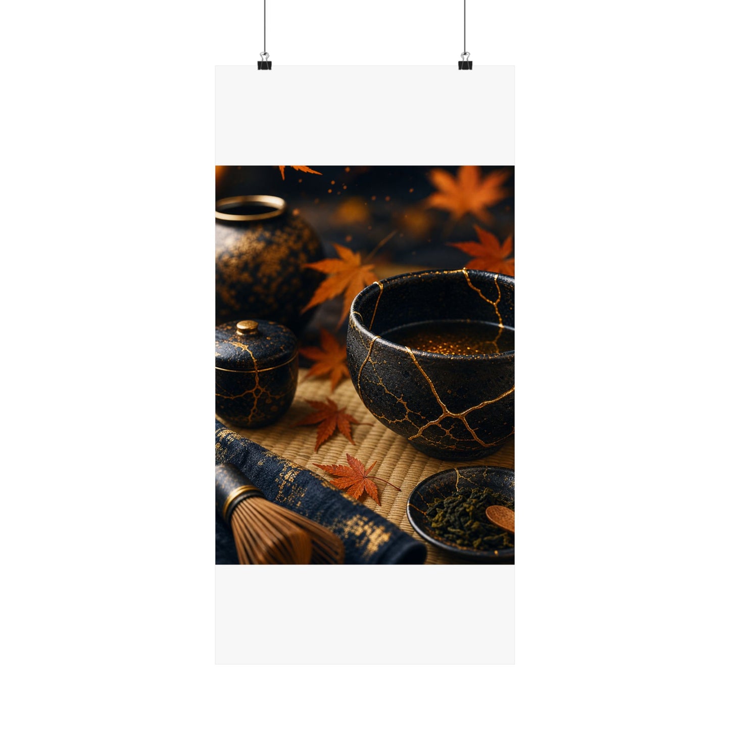Tea Ceremony Gold Repair Wall Art Print | Healing Kintsugi Art