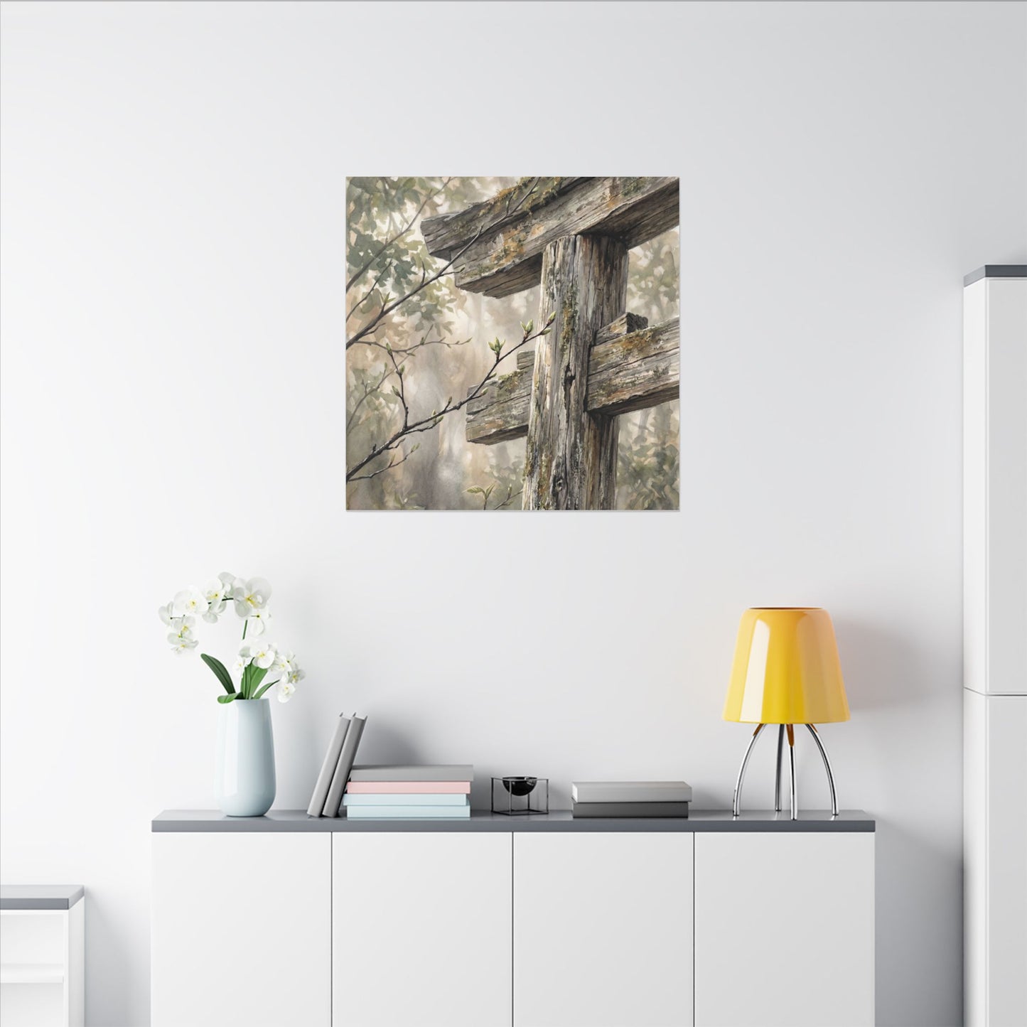 Torii Gate Spring Canvas Art | Japandi Neutral Design