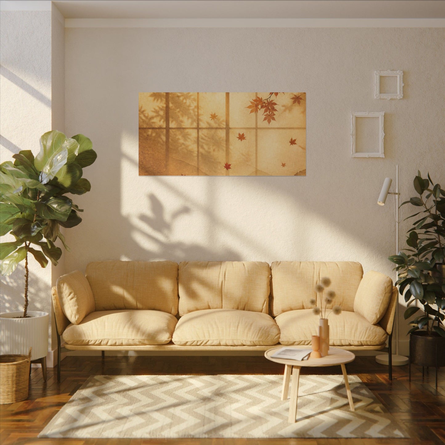 Shoji Screen Texture Canvas Art | Earthy Japandi Art