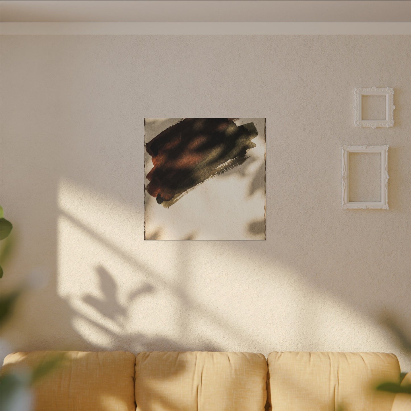 Ink Brushstroke Canvas Art | Summer Dark Japandi Moody Minimal Art