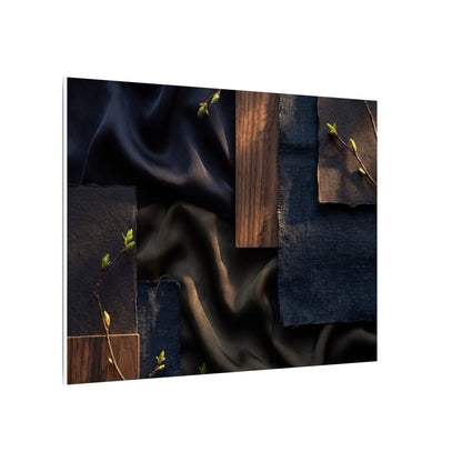Silk Drape Spring Canvas Art | Dark Japandi Moody Design