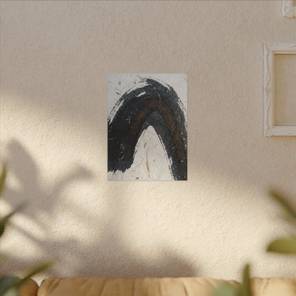 Moody Ink Brushstroke Canvas Art - Moody Minimal Dark Japandi
