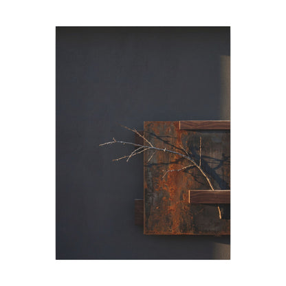 Ma Rust Patina Canvas Art - Dark Japandi Dark Texture
