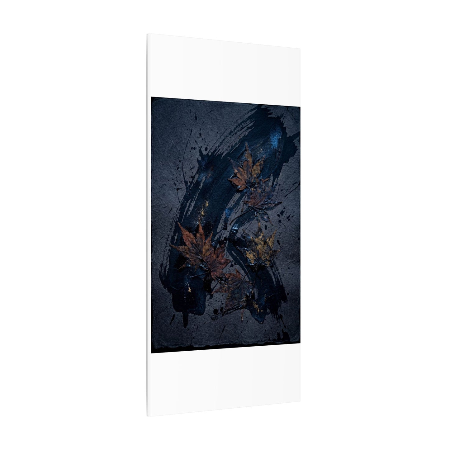 Sophisticated Ink Brushstroke Canvas Art - Dark Texture Dark Japandi