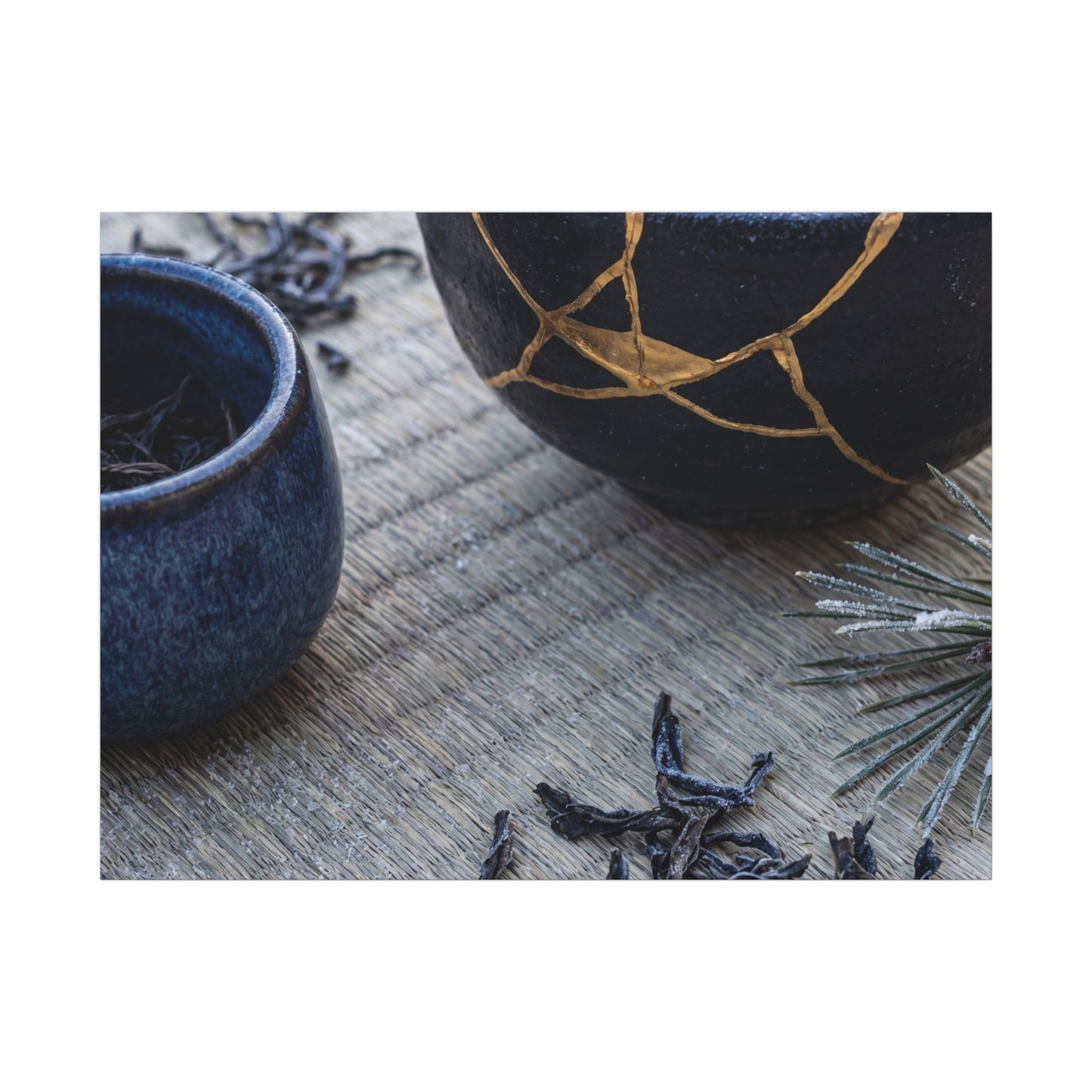 Kintsugi Tea Ceremony in Overcast | Gold Vein Canvas Art