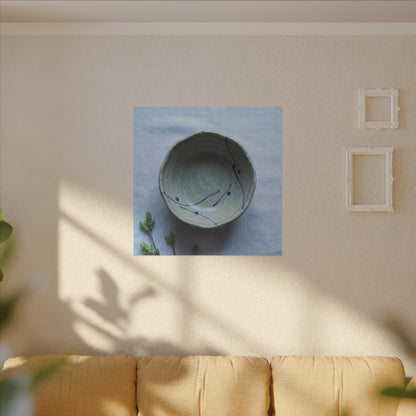 Spring Ceramic Bowl Minimal Line Canvas Art | Warm Decor