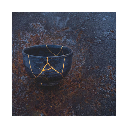 Rust Patina Winter Canvas Art | Kintsugi Healing Design