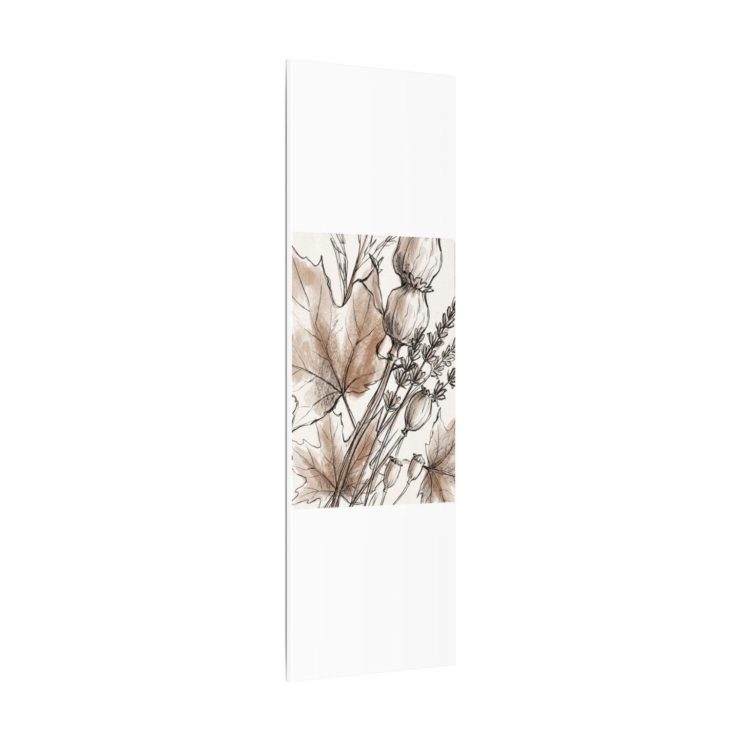 Neutral Dried Flowers Canvas Art - Minimal Line Japandi