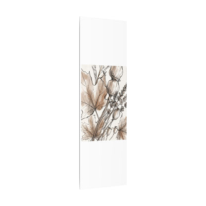 Neutral Dried Flowers Canvas Art - Minimal Line Japandi