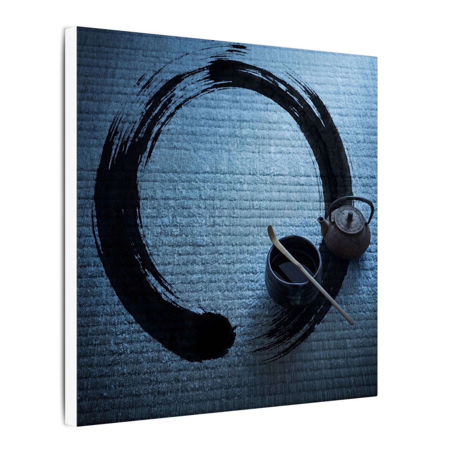 Winter Tea Ceremony Enso Canvas Art | Peaceful Decor
