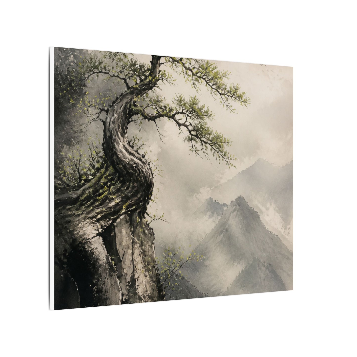Spring Pine Tree Watercolor Canvas Art | Warm Decor