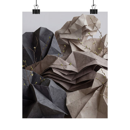 Paper Fold Texture Wall Art Print | Earthy Japandi Art