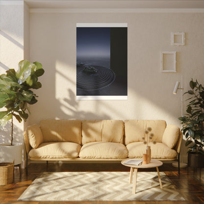 Ma Rock Garden Canvas Art - Dark Japandi Moody Minimal