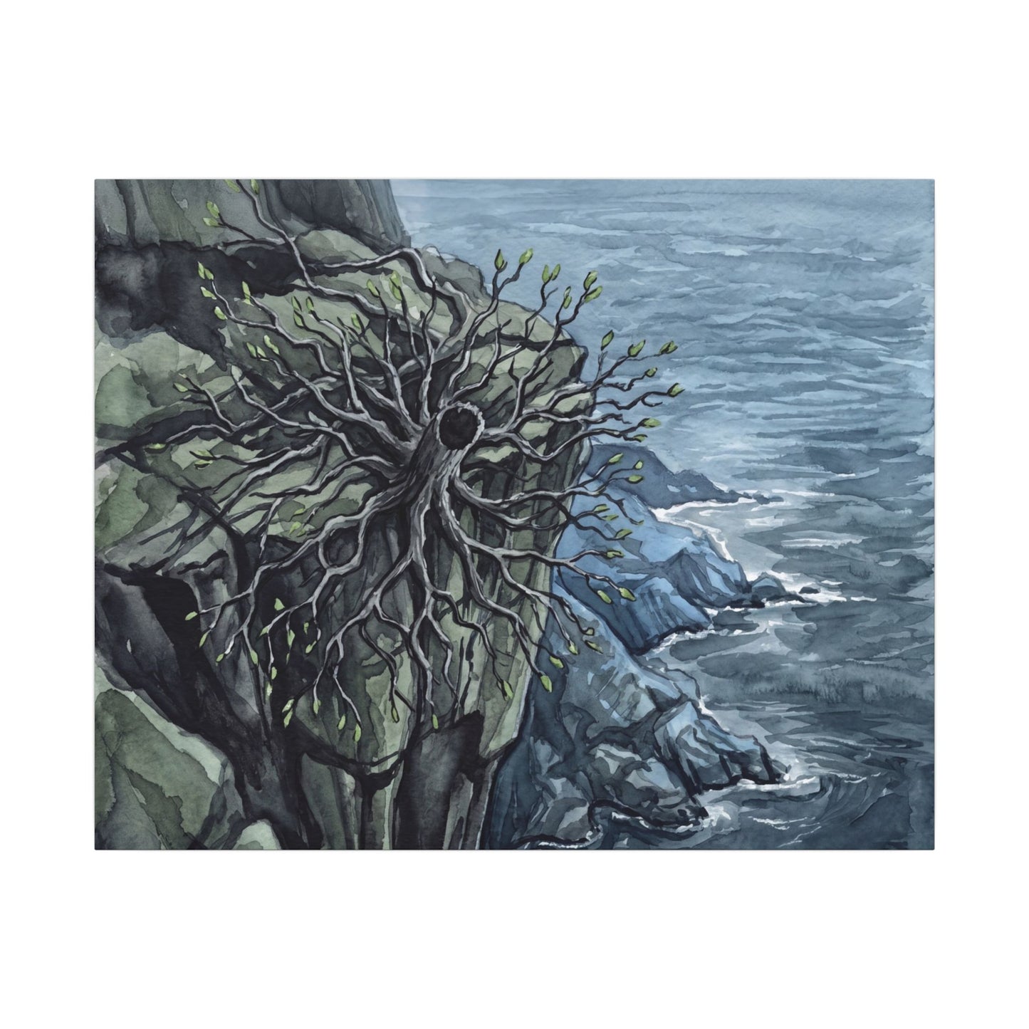Pine Tree Spring Canvas Art | Japandi Neutral Design