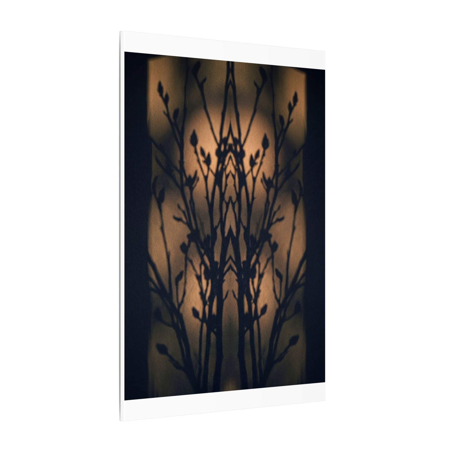 Dark Japandi Shadow Play in Golden Hour | Shadow Zen Canvas Art
