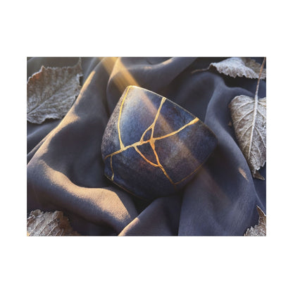 Winter Silk Drape Gold Repair Canvas Art | Artful Decor
