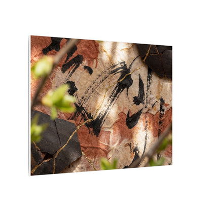 Datsuzoku Ink Brushstroke Canvas Art - Kintsugi Gold Repair