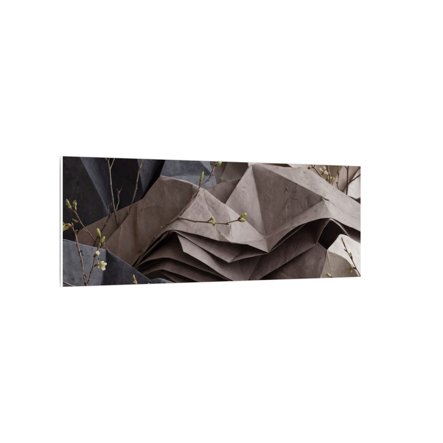 Neutral Paper Fold Canvas Art - Texture Japandi