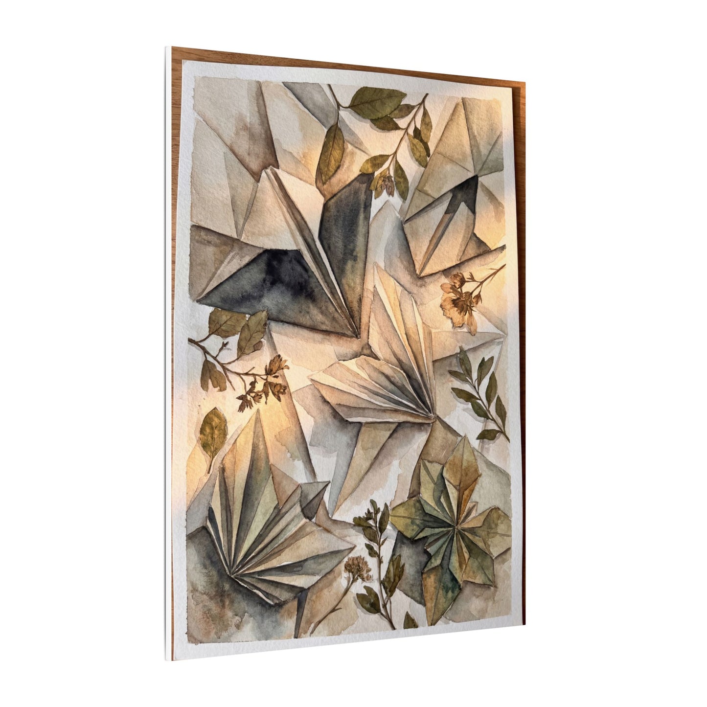 Golden Hour Paper Fold Canvas Art - Japandi Seijaku