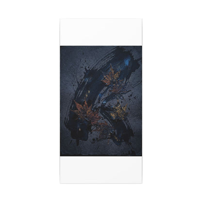 Sophisticated Ink Brushstroke Canvas Art - Dark Texture Dark Japandi