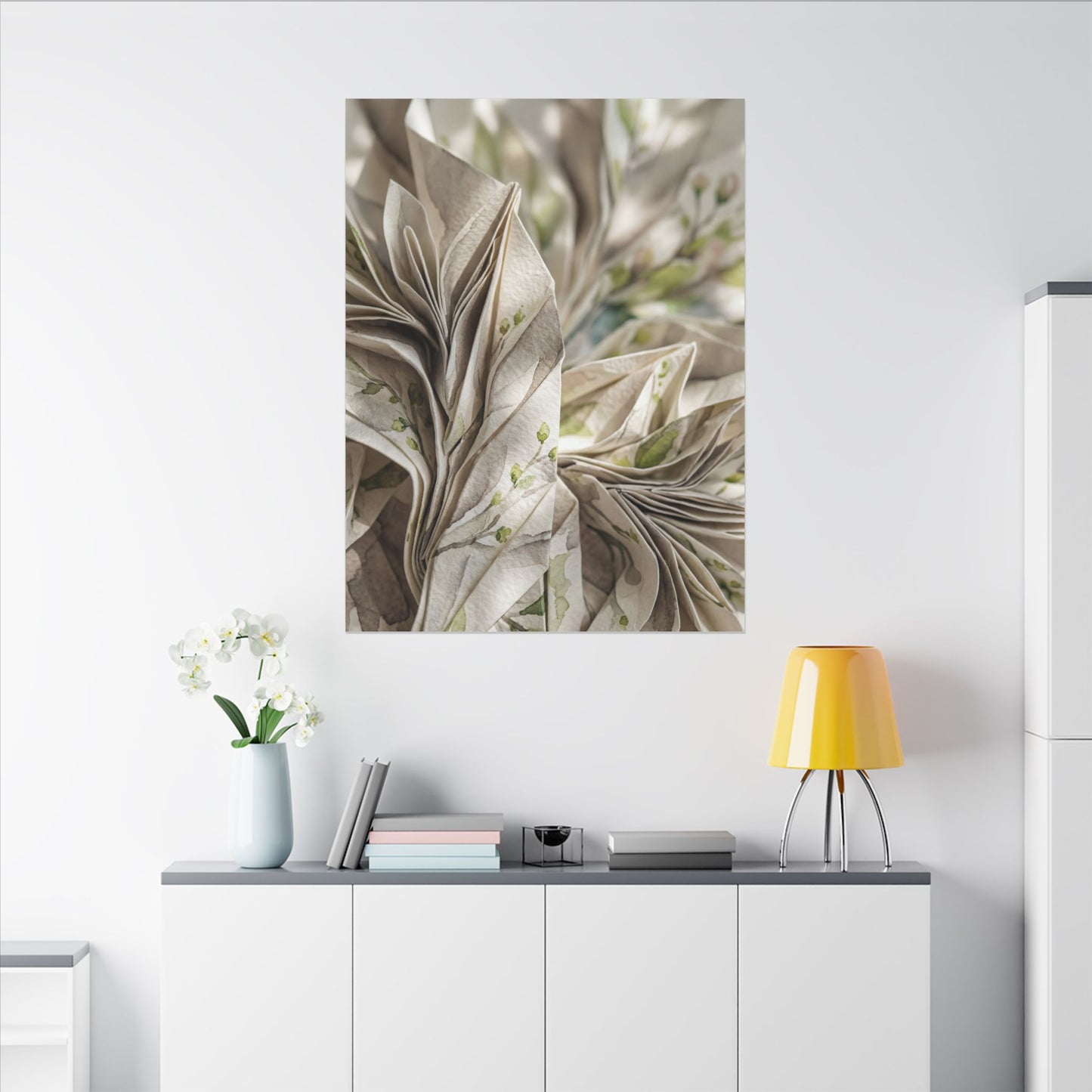 Fukinsei Paper Fold Canvas Art - Japandi Watercolor