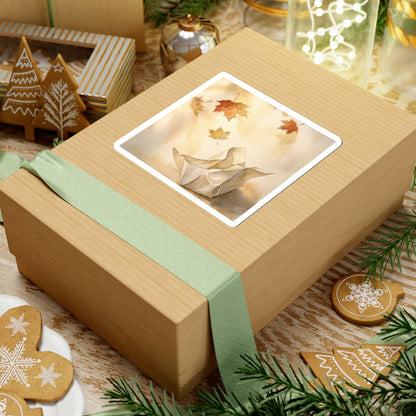 Paper Fold Autumn Sticker | Japandi Elegant Design Art Print