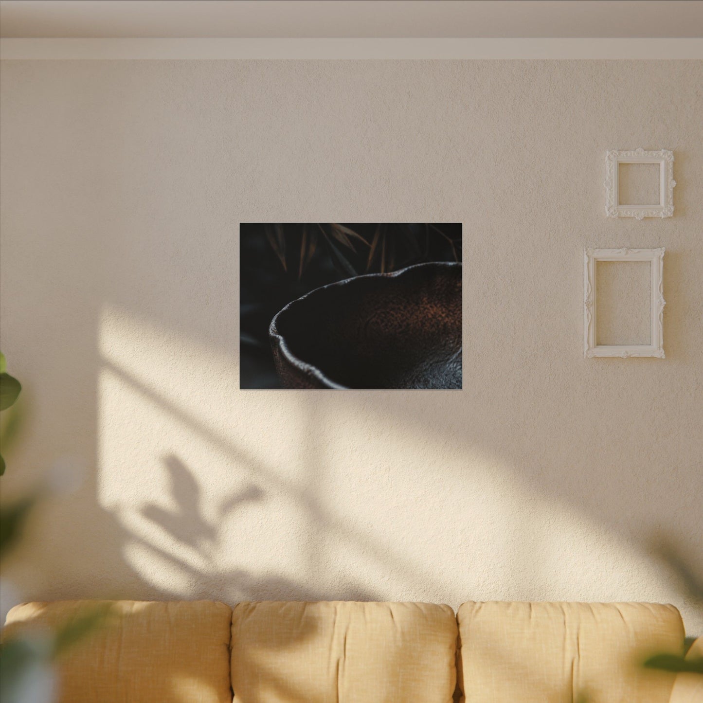 Luxurious Ceramic Bowl Canvas Art - Shadow Zen Dark Japandi