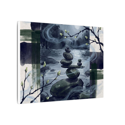 Moonlight River Stones Canvas Art - Zen Shibui