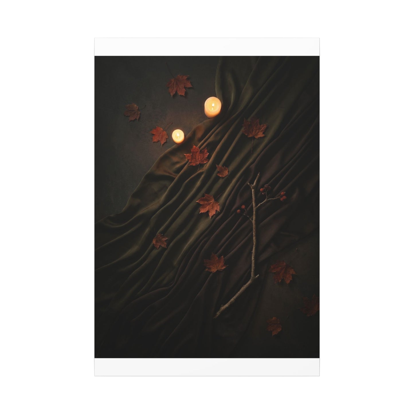 Autumn Silk Drape Moody Minimal Canvas Art | Moody Decor